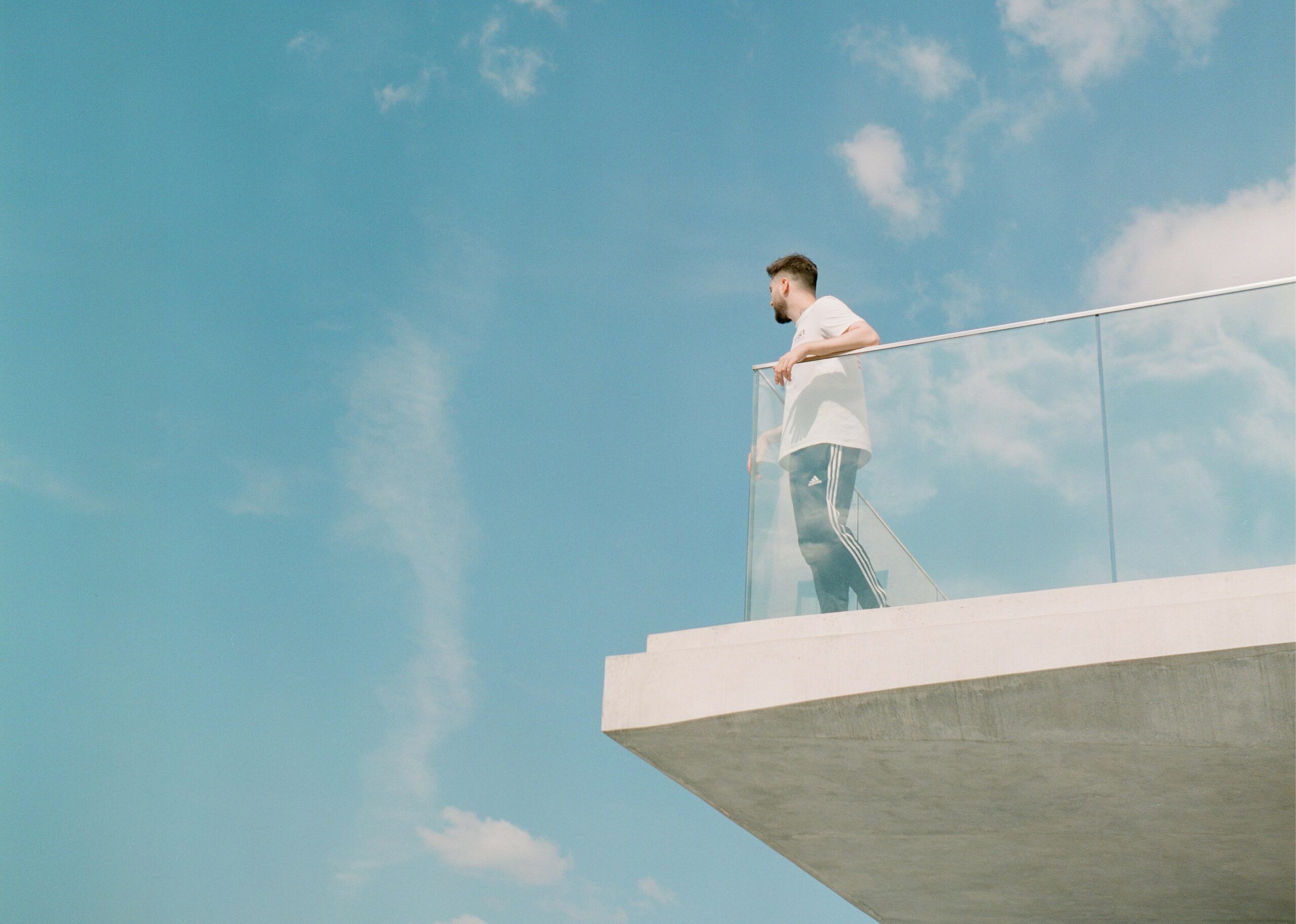 Man on balcony